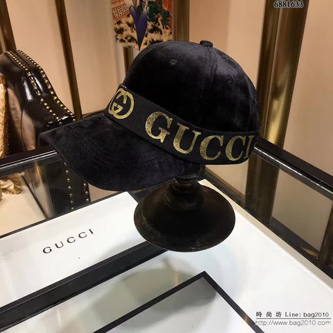 GUCCI古馳 秋冬款 休閒百搭情侶款絲絨棒球帽 6881633 LLWJ5828